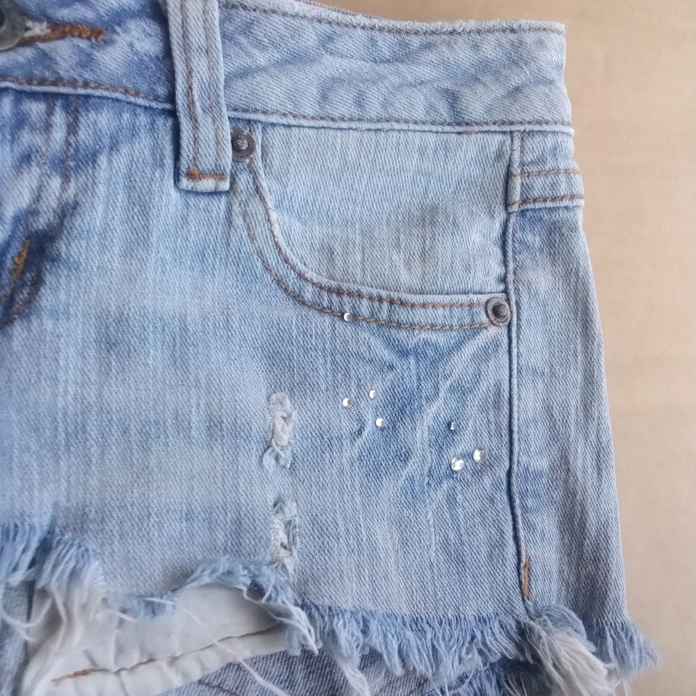 Zana Di Jeans Very Short Jean Mini Skirt Size 0 Pink Floral & Gemstone Designs - Picture 4 of 15